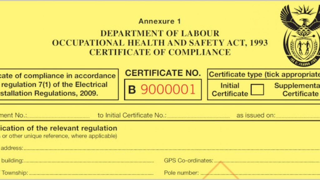 What Is An Electrical Certificate Of Compliance?