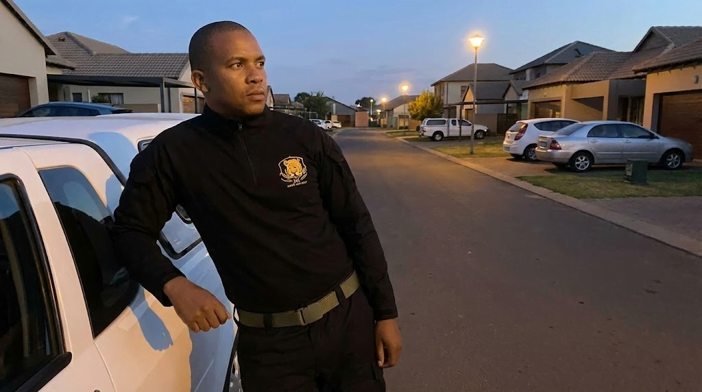 JK Armed Response patrol vehicle responding to a call at night in a local suburb.
