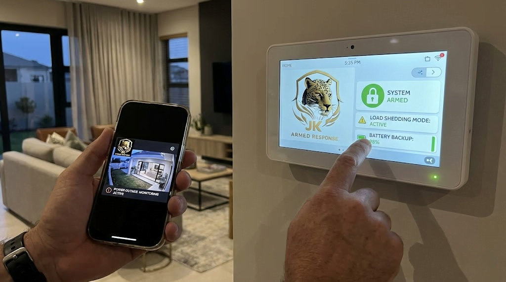 Modern residential security alarm system and solar camera integration for home safety
