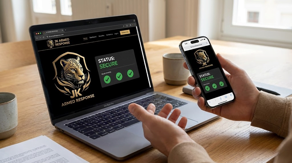 A person verifying a security company's active registration status online through the official PSiRA verification portal.