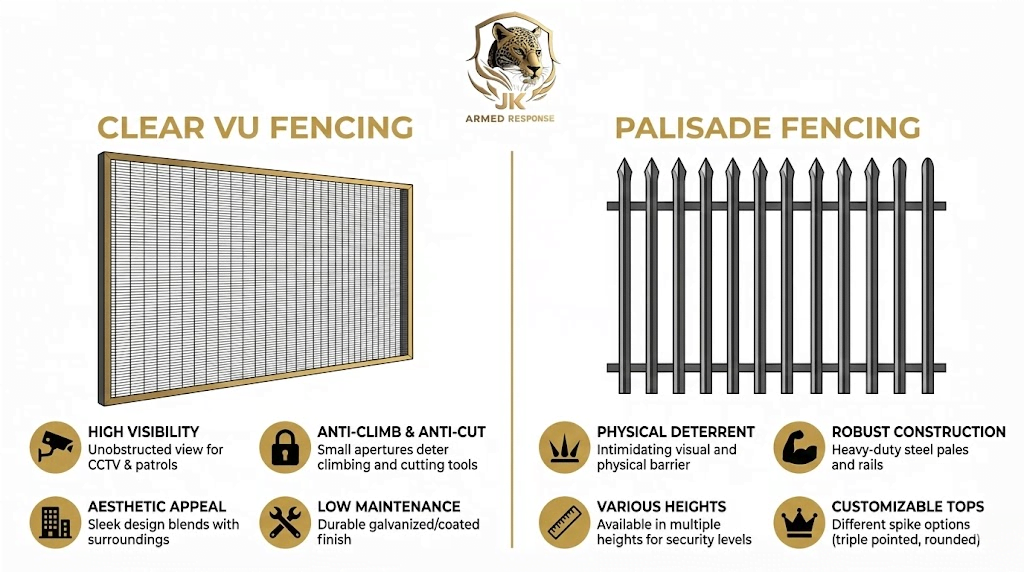 Clear Vu vs. Palisade Fencing: Which Barrier Actually Stops Criminals?