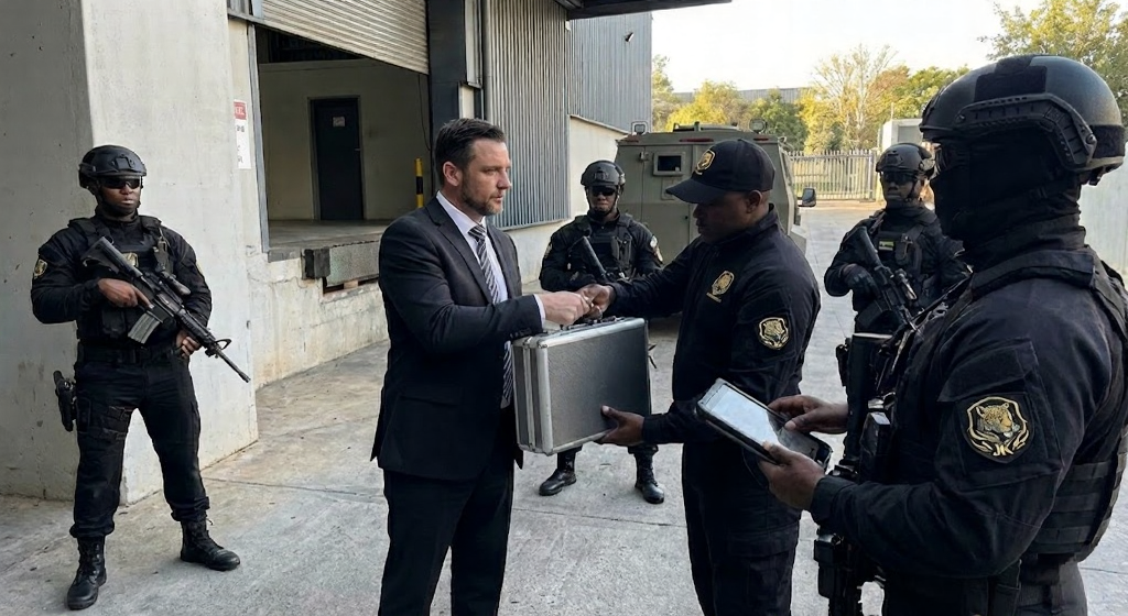 Secure armed escort asset handover by JK Armed Response team